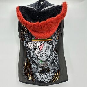 Upcycled Punk Scene Goth Funky Vest Jacket Art To Wear Medium? Large?